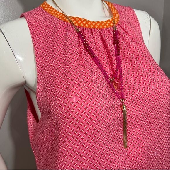 ‎Juicy Couture Pink/Orange Sleeveless Tie Neck Shift Dress -- 10 - Picture 3 of 11